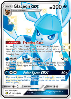 Shining Pokémon Pokémon card Glaceon GX SV55/SV94 from Hidden Fates expansion