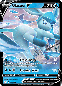 Glaceon V 038/159 Pokémon card from Crown Zenith for sale at best price