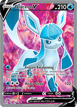 Full Art V Pokémon card Glaceon V 174/203 from Evolving Skies expansion