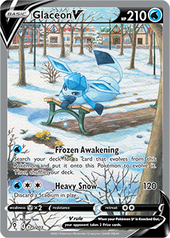 Full Art V Pokémon card Glaceon V 175/203 from Evolving Skies expansion