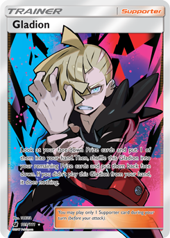 Full Art Trainer Pokémon card Gladion 109/111 from Crimson Invasion expansion