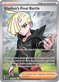 Carte Pokémon Ultra rare Combat Final de Gladio 108/84 de la série Nuit Noire