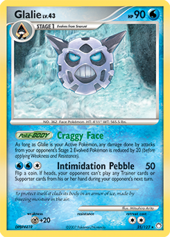 Rare Pokémon card Glalie 25/123 from Mysterious Treasures expansion