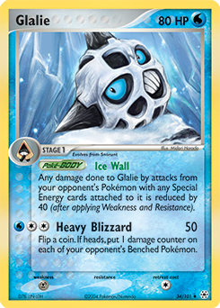 Uncommon Pokémon card Glalie 34/101 from Ex Hidden Legends expansion