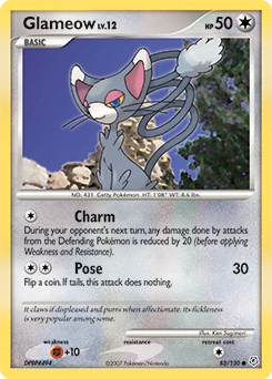 Glameow 83/130 Pokémon card from Diamond & Pearl for sale at best price
