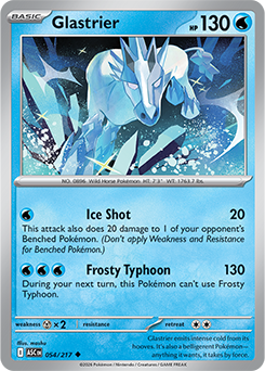 Uncommon Pokémon card Glastrier 54/217 from Ascended Heroes expansion