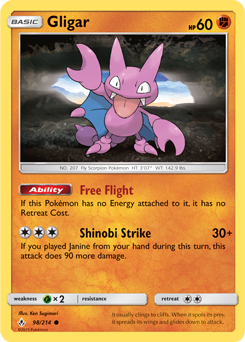 Gligar 98/214 Pokémon card from Unbroken Bonds for sale at best price