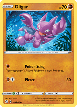 Common Pokémon card Gligar 140/264 from Fusion Strike expansion