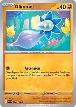 Common Pokémon card Glimmet 124/193 from Paldea Evolved expansion