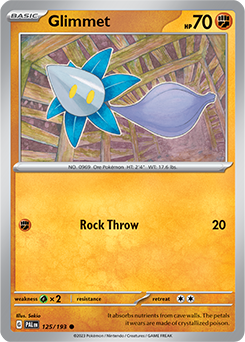Common Pokémon card Glimmet 125/193 from Paldea Evolved expansion