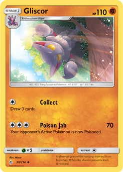 Uncommon Pokémon card Gliscor 99/214 from Unbroken Bonds expansion