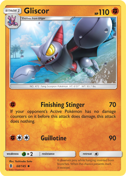 Uncommon Pokémon card Gliscor 68/145 from Guardians Rising expansion