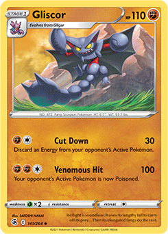 Uncommon Pokémon card Gliscor 141/264 from Fusion Strike expansion