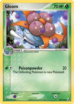 Gloom 58/115 Pokémon card from Ex Unseen Forces for sale at best price