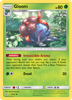 Uncommon Pokémon card Gloom 7/214 from Unbroken Bonds expansion