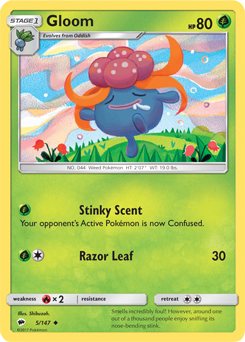 Gloom 5/147 Pokémon card from Burning Shadows for sale at best price