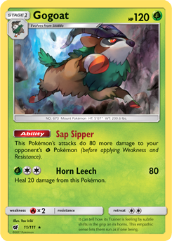 Gogoat 11/111 Pokémon card from Crimson Invasion for sale at best price