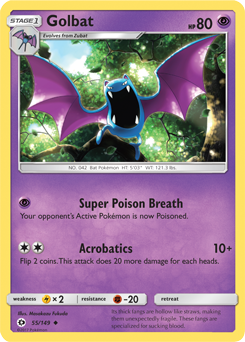 Golbat 55/149 Pokémon card from Sun & Moon for sale at best price