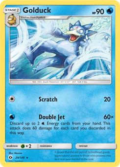 Rare Pokémon card Golduck 29/149 from Sun & Moon expansion