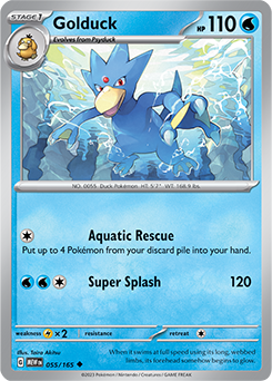Uncommon Pokémon card Golduck 55/165 from 151 expansion
