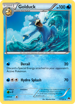 Rare Pokémon card Golduck 17/122 from Breakpoint expansion