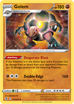 Golem 137/264 Pokémon card from Fusion Strike for sale at best price