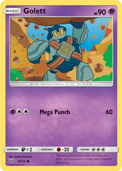 Golett 43/73 Pokémon card from Shining Legends for sale at best price