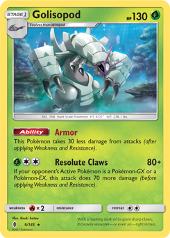 Golisopod 9/145 Pokémon card from Guardians Rising for sale at best price
