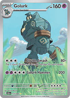 Illustration rare Pokémon card Golurk 123/86 from Black Bolt expansion