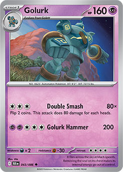 Uncommon Pokémon card Golurk 43/86 from Black Bolt expansion