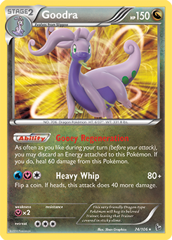 Goodra 74/106 Pokémon card from Flashfire for sale at best price
