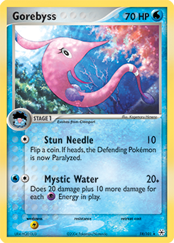 Rare Pokémon card Gorebyss 18/101 from Ex Hidden Legends expansion