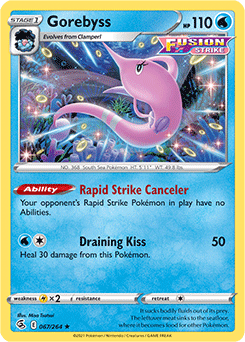 Rare Pokémon card Gorebyss 67/264 from Fusion Strike expansion