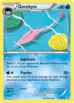Uncommon Pokémon card Gorebyss 51/160 from Primal Clash expansion
