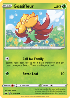 Common Pokémon card Gossifleur 20/202 from Sword & Shield expansion