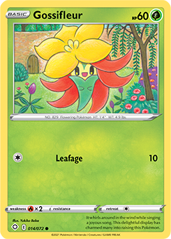 Common Pokémon card Gossifleur 014/072 from Shining Fates expansion
