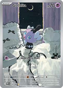 Illustration rare Pokémon card Gothita 124/86 from White Flare expansion
