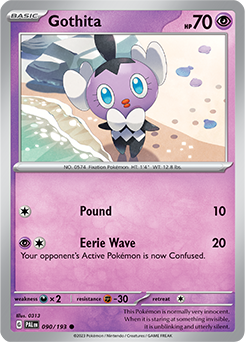 Common Pokémon card Gothita 090/193 from Paldea Evolved expansion