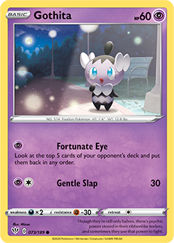 Common Pokémon card Gothita 73/189 from Darkness Ablaze expansion