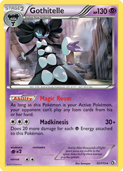 Carte Pokémon Holographique Rare Gothitelle 72/113 de la série Legendary Treasures