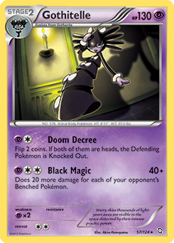Rare Pokémon card Gothitelle 57/124 from Dragons Exalted expansion