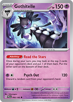 Uncommon Pokémon card Gothitelle 092/193 from Paldea Evolved expansion