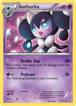 Carte Pokémon Peu commune Gothorita 71/113 de la série Legendary Treasures
