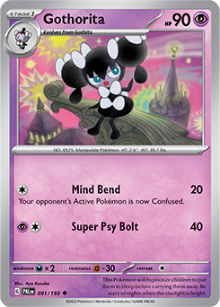Uncommon Pokémon card Gothorita 091/193 from Paldea Evolved expansion