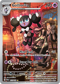 Illustration rare Pokémon card Gothorita 213/193 from Paldea Evolved expansion