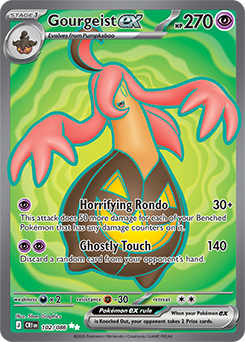Ultra rare Pokémon card Gourgeist ex 102/86 from Chaos Rising expansion
