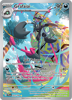 Illustration rare Pokémon card Grafaiai 223/193 from Paldea Evolved expansion