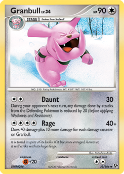 Uncommon Pokémon card Granbull 39/106 from Great Encounters expansion