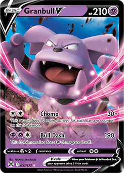 Ultra rare V Pokémon card Granbull V 057/172 from Brilliant Stars expansion