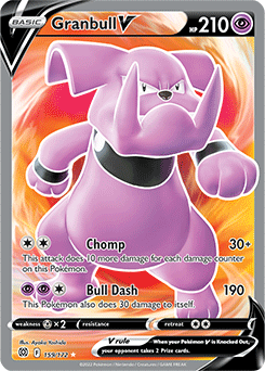 Full Art V Pokémon card Granbull V 159/172 from Brilliant Stars expansion
